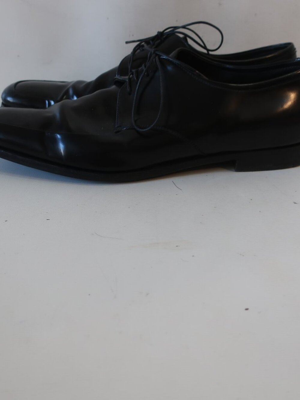 Mens Prada Black Leather Square Toe Oxford Lace Up Shoes Size 11 - Picture 7 of 12